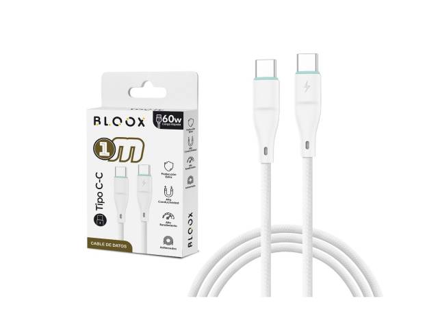 Cable de Datos BLOOX USB C a Tipo C PVC 100cm 60w