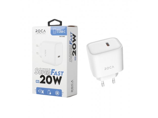 Cargador ROCA 20W SuperFast 1 USB C Sin Cable