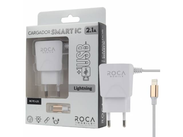Cargador Inteligente ROCA 2.1A 1 USB Lightning