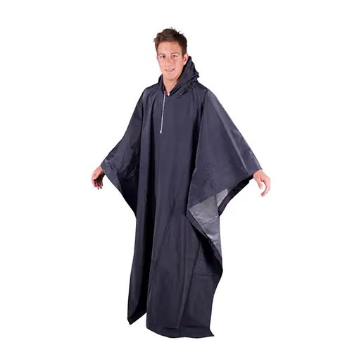 Poncho De Lluvia Capucha Impermeable azul