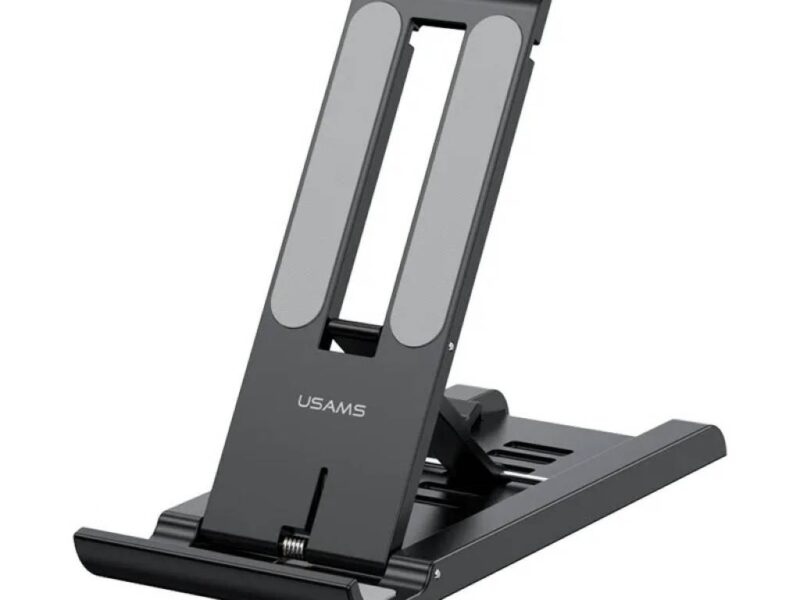 Soporte Teléfono/Tablet Plegable con Resorte Negro