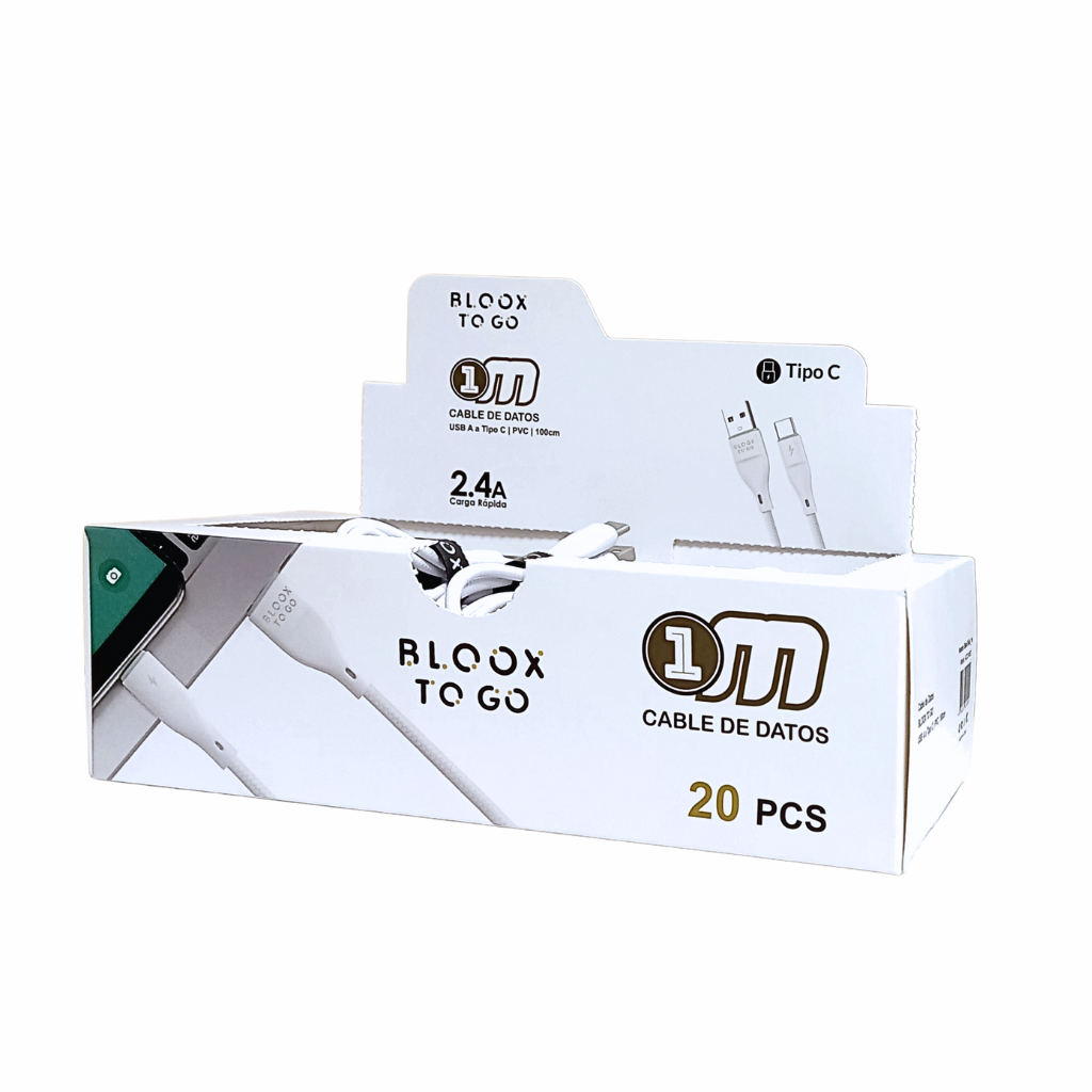 Caja BLOOX TO GO con 20 Cable de Datos USB A a USB C 100cm